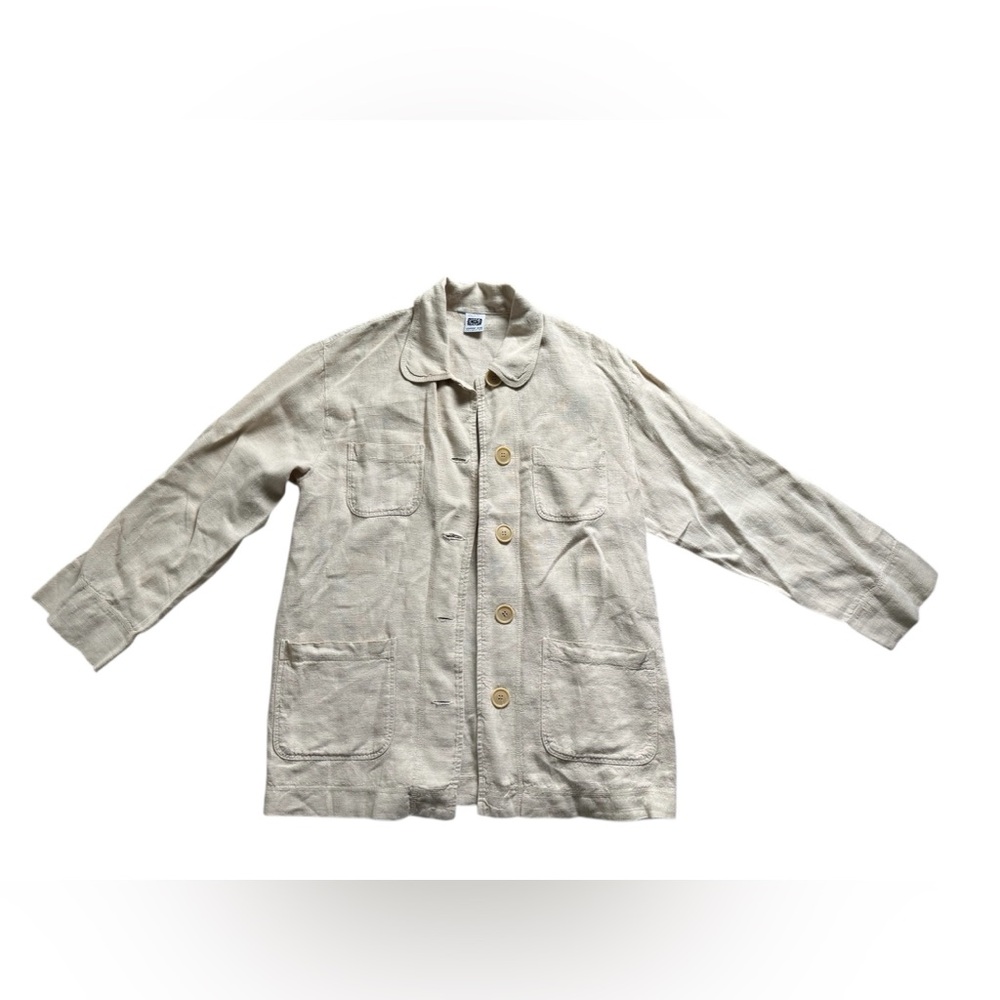 Johnny Was Cream Utility Jacket with Patch Pockets
